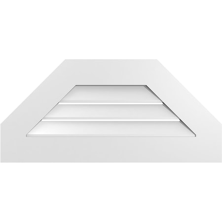 Ekena Millwork Octagonal Top Surface Mount PVC Gable Vent: Functional, w/ 3-1/2"W x 1"P Standard Frame, 30"W x 14"H GVPOT30X1401SF